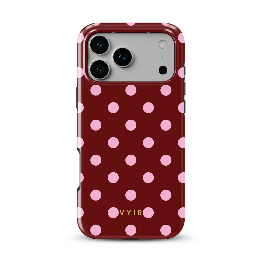 Classic Polka Dots, Burdeos - Tough Funda MagSafe para iPhone