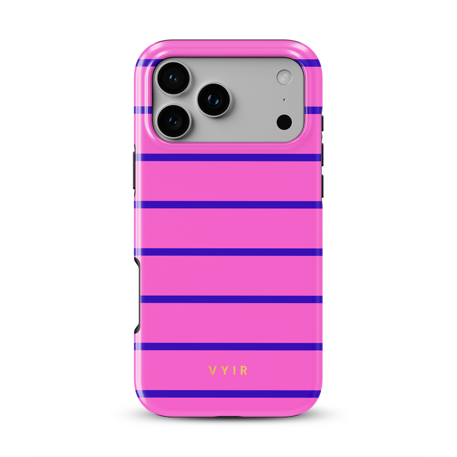 Horizontal Stripes, Cortinas rosas - Tough Funda MagSafe para iPhone