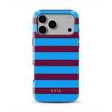 Horizontal Stripes, Azul Track - Tough Funda MagSafe para iPhone