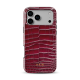 Croc Leather Print Burgundy - Tough Funda MagSafe para iPhone