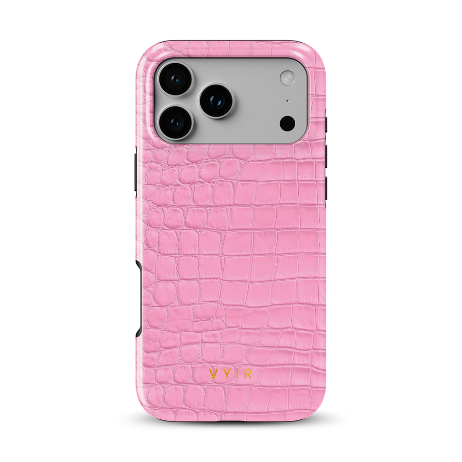 Croc Leather Print Pink - Tough Funda MagSafe para iPhone