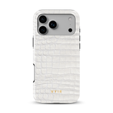 Croc Leather Print White - Tough Funda MagSafe para iPhone