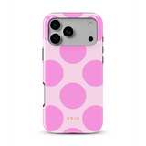 Large Polka Dots, Rosa burbujeante - Tough Funda MagSafe para iPhone