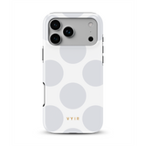 Large Polka Dots, Gris nube - Tough Funda MagSafe para iPhone