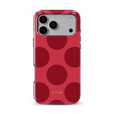 Large Polka Dots, Rojo carmesí - Tough Funda MagSafe para iPhone