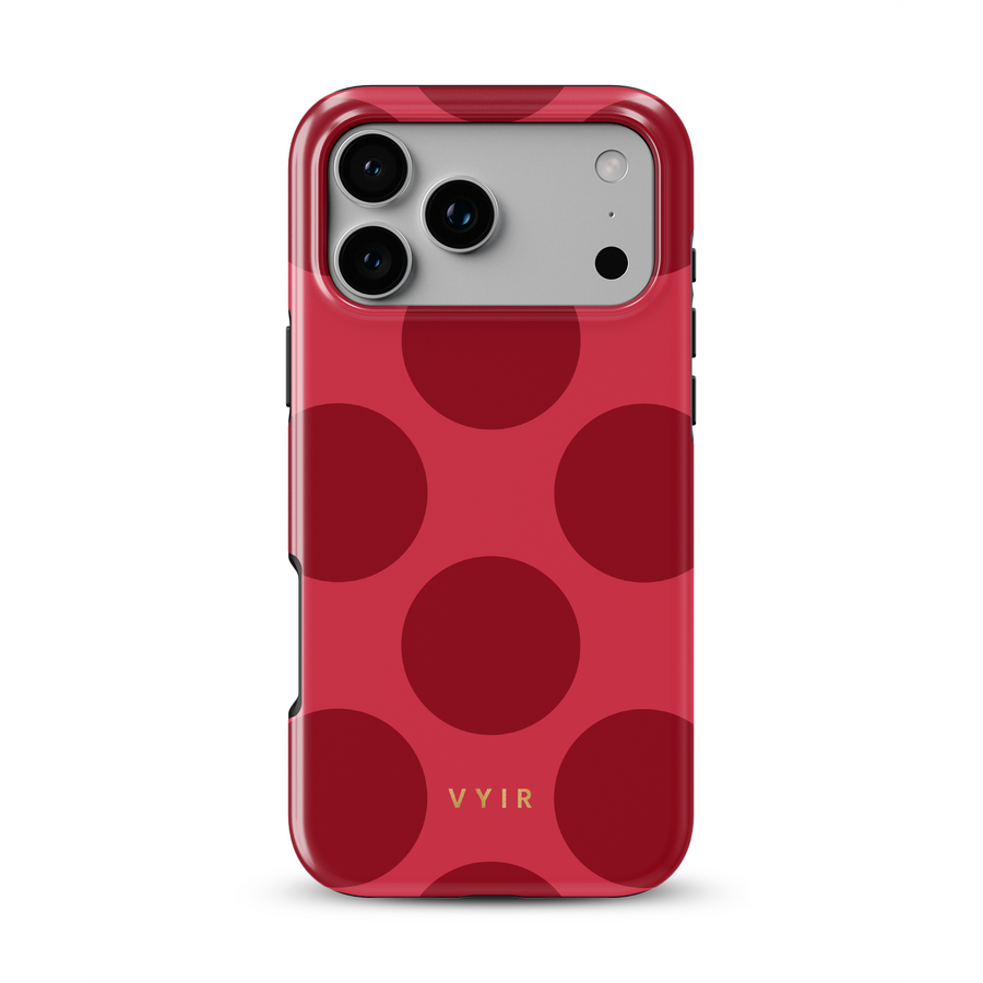 Large Polka Dots, Rojo carmesí - Tough Funda MagSafe para iPhone