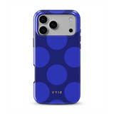 Large Polka Dots, Azul índigo - Tough Funda MagSafe para iPhone