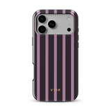 Luxe Stripes, Ciruela - Tough Funda MagSafe para iPhone
