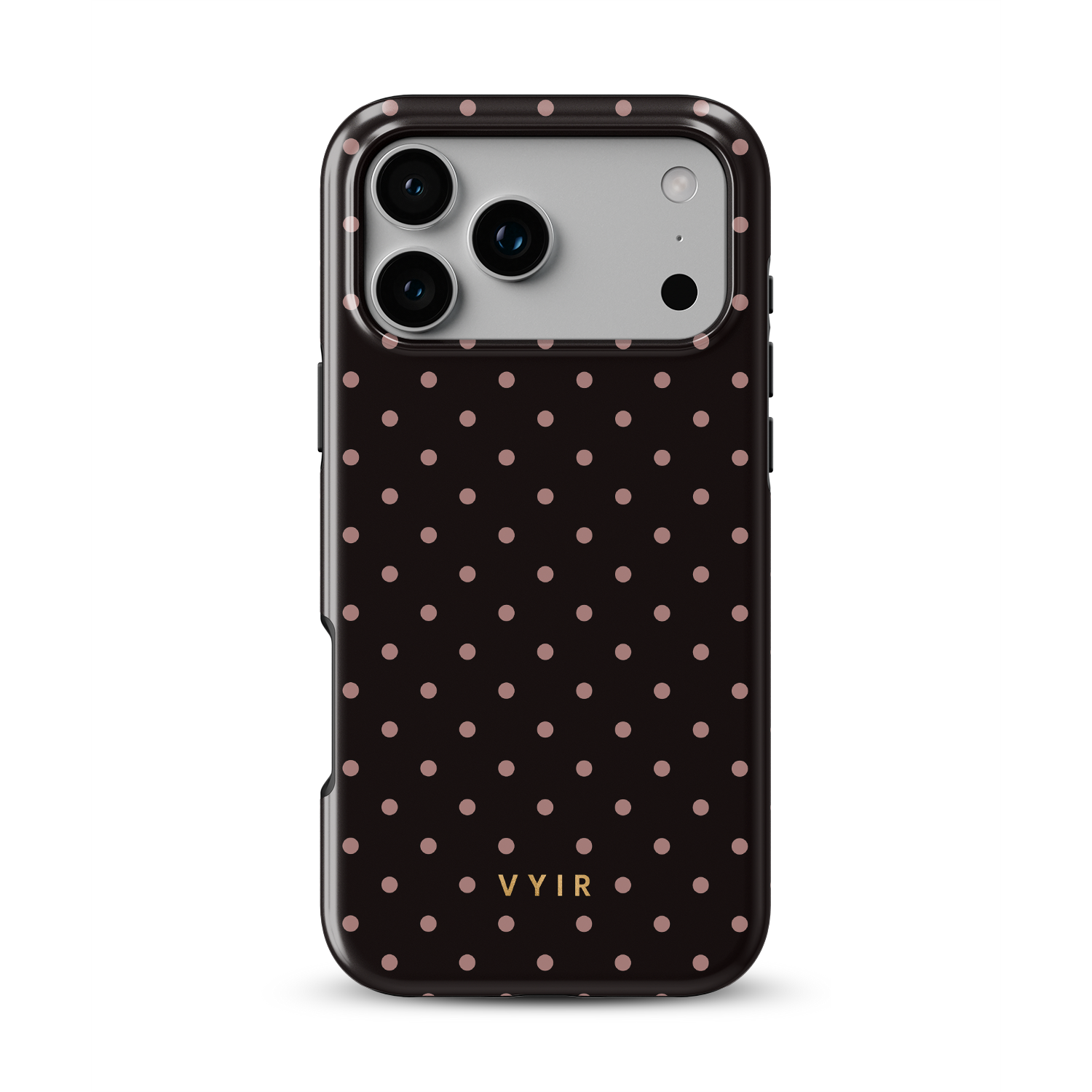 Tiny Polka Dots, Chocolate - Shockproof Phone Case - VYIR
