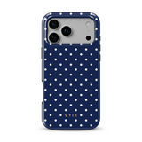 Tiny Polka Dots, Azul marino - Tough Funda MagSafe para iPhone
