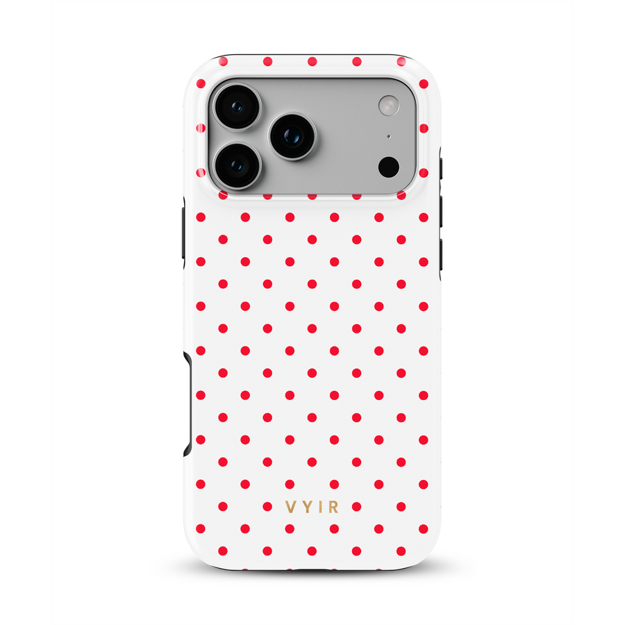 Tiny Polka Dots, Chispa roja - Tough Funda MagSafe para iPhone