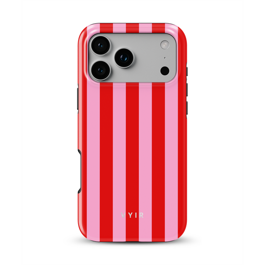 Vertical Stripes, Red Blush - Tough Funda MagSafe para iPhone
