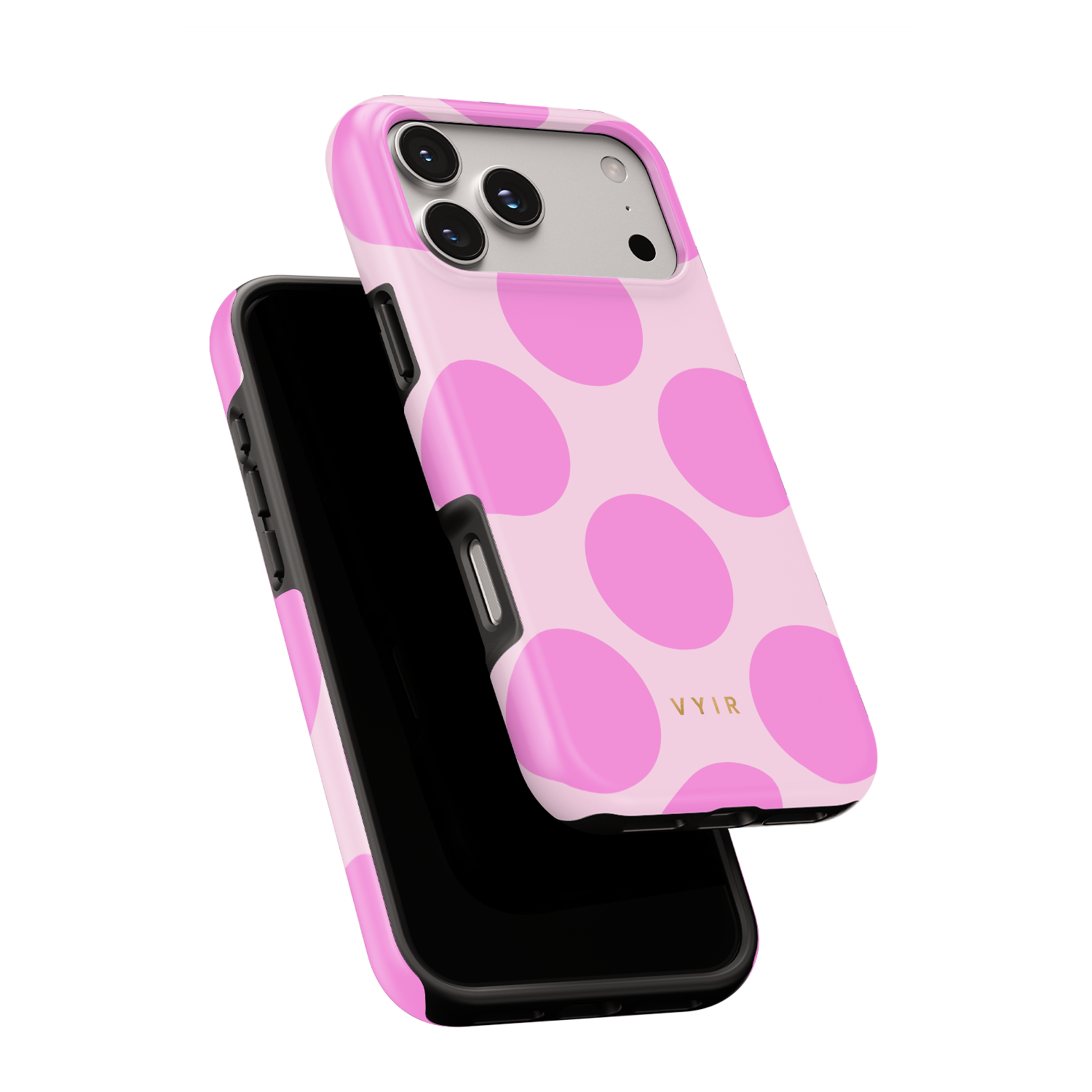 Large Polka Dots, Bubbly Pink - Shockproof Phone Case - VYIR
