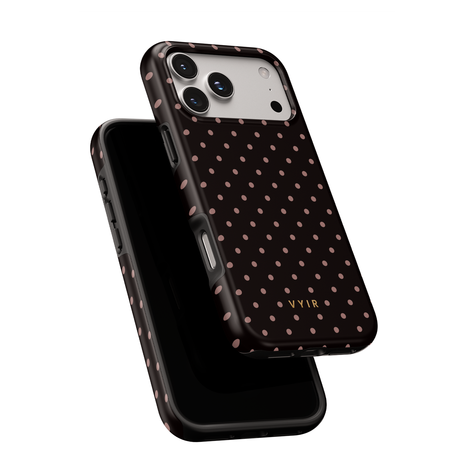Tiny Polka Dots, Chocolate - Shockproof MagSafe iPhone Case - VYIR