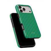 Vertical Stripes, Goldline Green - Shockproof Phone Case - VYIR
