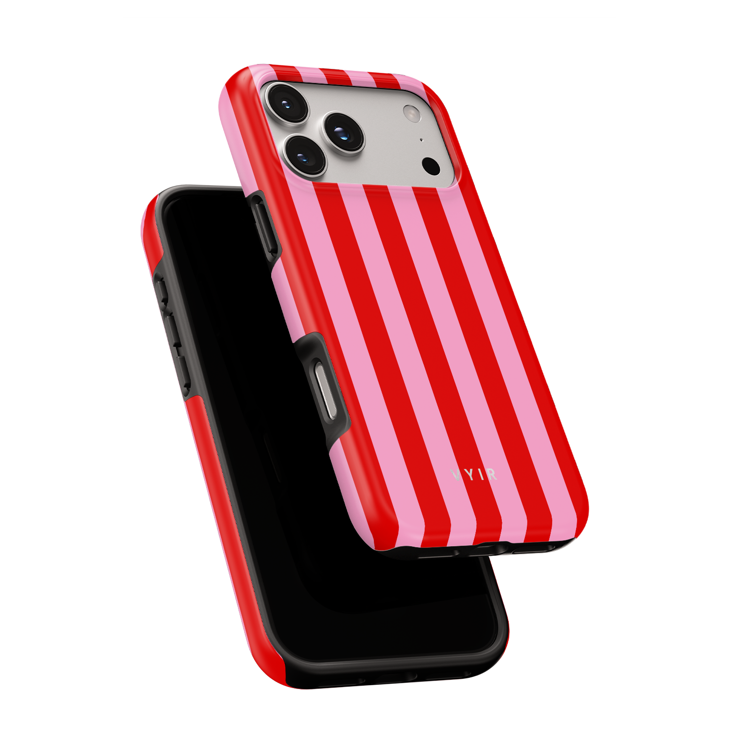 Vertical Stripes, Red Blush - Shockproof MagSafe iPhone Case - VYIR