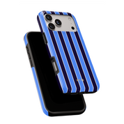 Vertical Stripes, Rivoli Blue - Shockproof MagSafe iPhone Case - VYIR