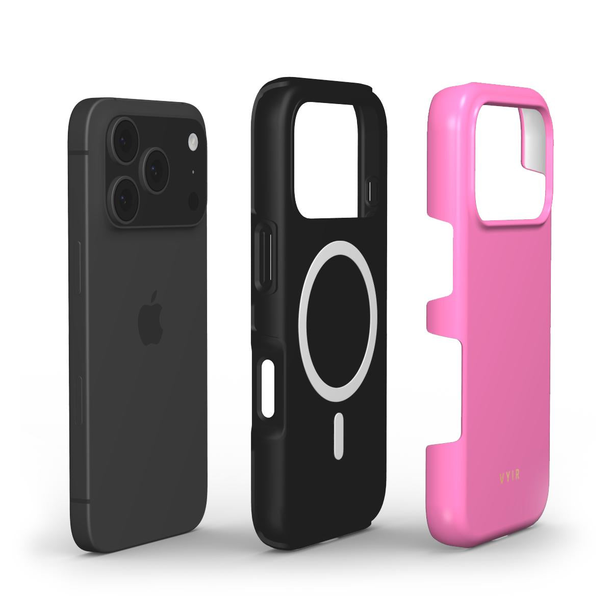 VYIR Signature Solid Colors, Pink - Shockproof MagSafe iPhone Case - VYIR