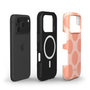 Big Polka Dots, Peach Pop - Shockproof MagSafe iPhone Case - VYIR