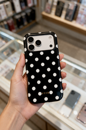 Classic Polka Dots, Black Noir - Tough Funda MagSafe para iPhone