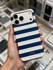Horizontal Stripes, Old Money Blue - Tough Funda para móvil