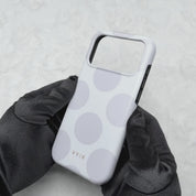 Large Polka Dots, Gris nube - Tough Funda para móvil