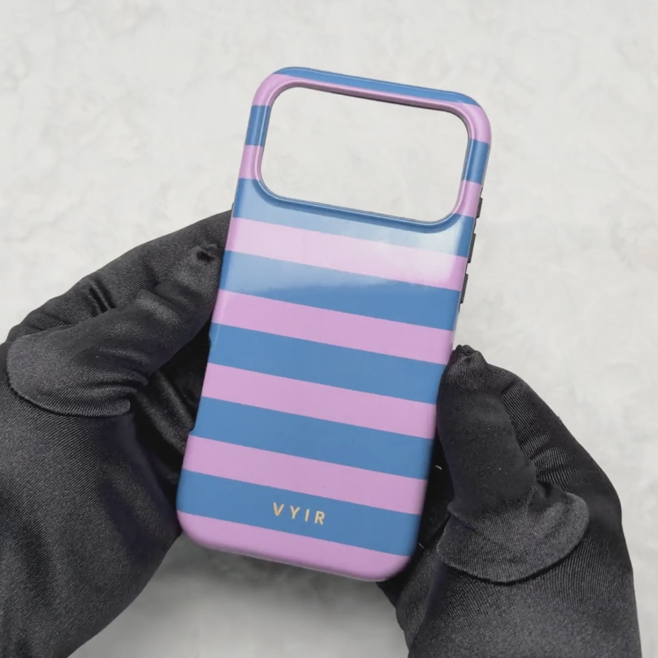 Horizontal Stripes, Sueño de azul vinca - Tough Funda para móvil